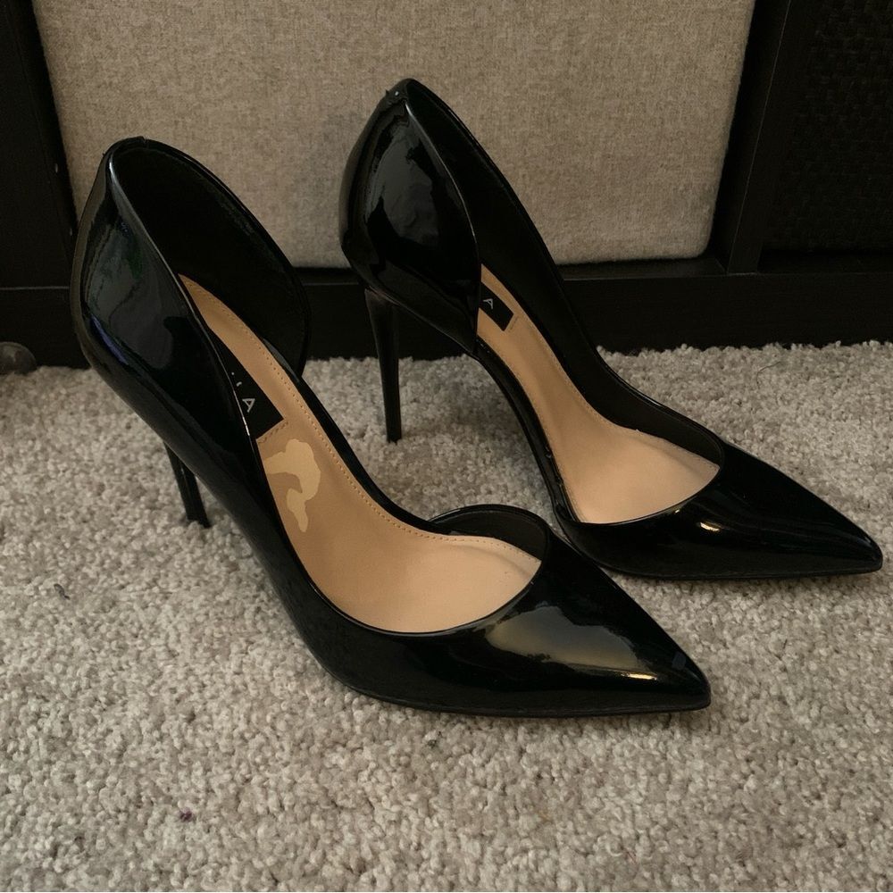 Aqua Elegant Black Stiletto Heels patent leather 9M